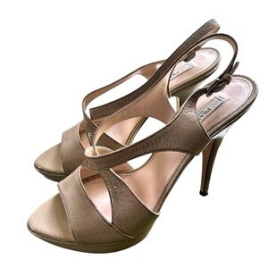 Prada Tan Strappy High Heels